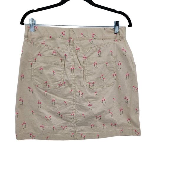 Vtg 90's Womens 6 Skirt Flamingo Skort Khaki A-line Mini Stretch Cotton Tan - Picture 3 of 7